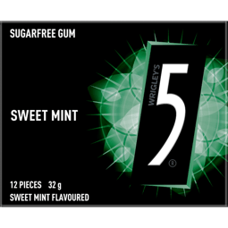5 GUM SWEET MINT Sugarfree Chewing Gum 12 Pieces 32g image